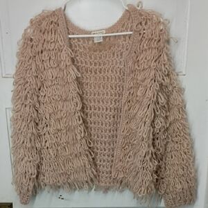 Main Strip Textured Blush Cardigan
